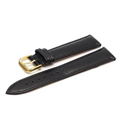VISIYUBL Angekommen 1 4mm 16 mm 18 mm 20 mm 22 mm 24 mm Armband Lederband Armband Uhren Armband Schwarzbraun (Color : Black G, Size : 20mm) von VISIYUBL