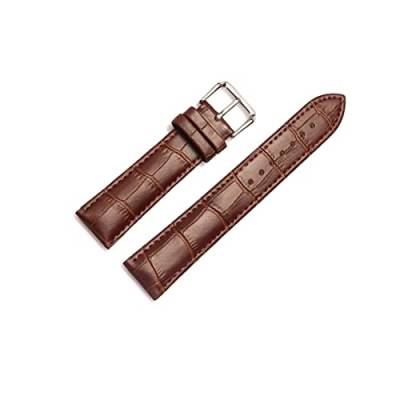 VISIYUBL Armband weiche Leder Uhrenband 18mm 20mm 22mm 24mm Uhrenarmband Fit for Tissot Fit for Seiko Zubehör Armband (Color : Brown, Size : 19mm) von VISIYUBL