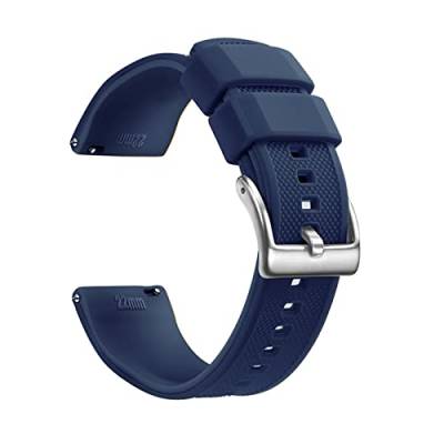 VISIYUBL Doppelte Farbe Silikonarmband 20mm 22mm wasserdichter Taucharmband Geeignet for die meisten Uhren mit Quick Release Federstange (Color : NAVY BLUE, Size : 20mm) von VISIYUBL