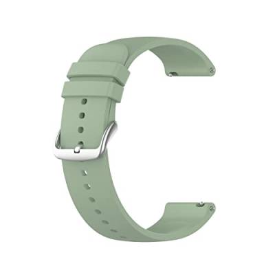 VISIYUBL Silikonarmband for Huami Fit for Amazfit GTS 3 GTS3. Dauerhaft Uhrenarmband Mode Schwarze Frau Mann Tägliche Tragen Armbanduhr Zubehör (Color : Green silver Button, Size : GTS 3) von VISIYUBL