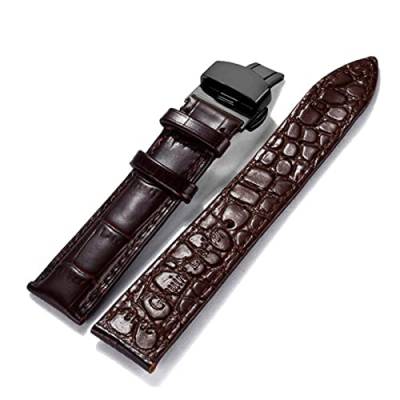 VISIYUBL Uhrenband 18mm 19mm 20mm 21mm 22mm 24mm Leder Uhrenarmbanduhrarmband for Tissot Fit Seiko (Color : Black Gray, Size : 22mm) von VISIYUBL