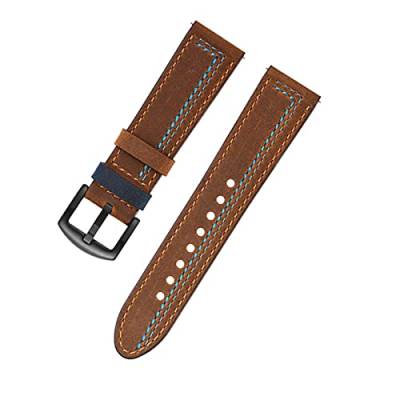 VISIYUBL Volles leder watchband männer u. Uhr lederband 20mm 22mm grün braun schwarz leder uhrband vintage leder (Color : Brown, Size : 20mm) von VISIYUBL