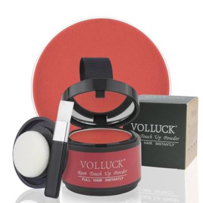 VOLLUCK Ansatzpuder - Haarpuder Haaransatz volumen für Frauen und Männer, Haarverdichtung Hair Styling Powder Haaransatz Kaschieren als Wasserfestes Haar Make-up - 4g（ Rot） von VOLLUCK