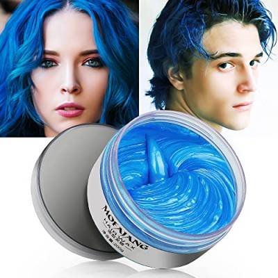 Blaues temporäres Haarfärbewachs 7,06 oz Natürliche Instant-Haarfarbe Wachs Pomaden, Haarstyling Ton für Party, Cosplay, Halloween, Weihnachten (blau) von VOLLUCK