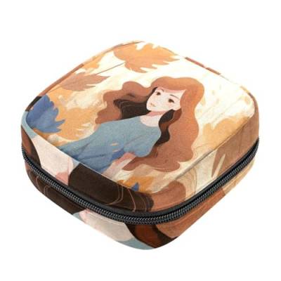 Kleine Reise Make up Tasche,Kosmetiktaschen für Damen,Herbst und Mädchen,Periodentasche von VTGHDEEQ