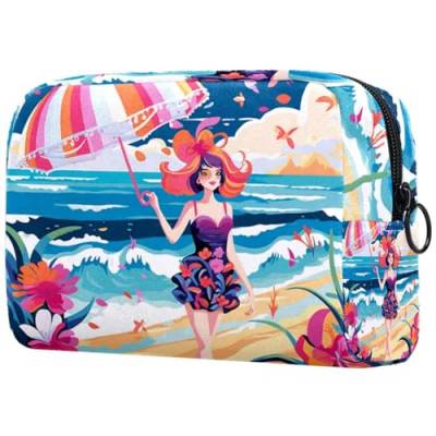 Make up Tasche klein,Make up Reisetasche,Strand Sommer mädchen Meer,Make up Organizer Tasche von VTGHDEEQ