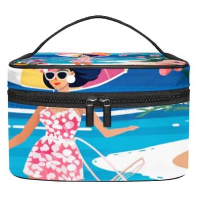 Make up Tasche klein,Make up Reisetasche,Strand Sommer mädchen Meer,Make up Organizer Tasche von VTGHDEEQ