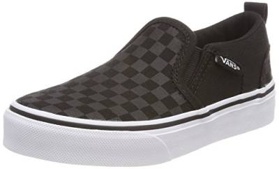 Vans Unisex Kinder Asher Slip On Sneaker, Schwarz (checker/black/black), 38 EU von Vans