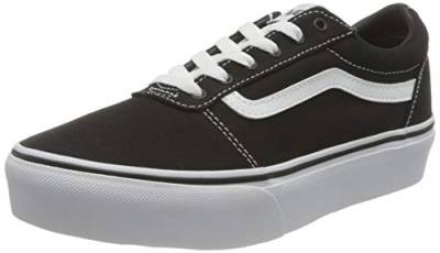 Vans Ward Platform Canvas Sneaker, Leinwand Schwarz Weiß, 33 EU von Vans