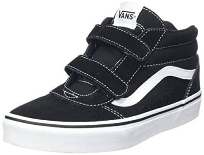 Vans Unisex Kinder Ward Mid V Sneaker, Veloursleder-Leinwand schwarz weiß, 17 EU von Vans