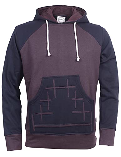 Vishes - Alternative Bekleidung - Herren Cutwork Hoodie Sweater Warm Kapuze Kängurutasche braun 52 von Vishes