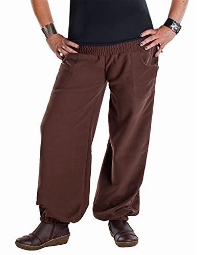 Vishes - Alternative Bekleidung - Warme Damen Winter Thermohose Haremshose Fleecehose aus Fleece braun von Vishes