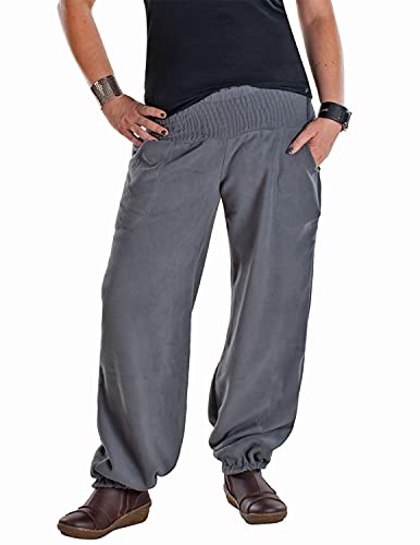 Vishes - Alternative Bekleidung - Warme Damen Winter Thermohose Haremshose Fleecehose aus Fleece grau von Vishes