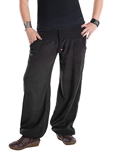 Vishes - Alternative Bekleidung - Warme Damen Winter Thermohose Haremshose Fleecehose aus Fleece schwarz von Vishes