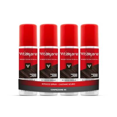 Vitalcare | Ideale Ausbesserung – Sofort-Spray für die Ausbesserung von Haaren, perfektes Spray zur vorübergehenden Abdeckung von weißem und grauem Haar, Dunkelbraun, 3 Flaschen à 75 ml von Vitalcare