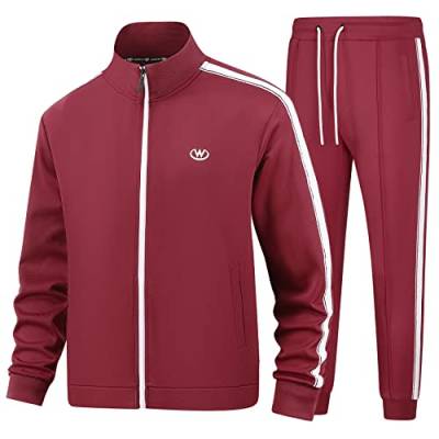 W JIANWANG Herren Jogginganzug Trainingsanzug Sportanzug Fußball Sporthose für Gym Tracksuit Atmungsaktiv Hausanzug JW-3603-L von W JIANWANG