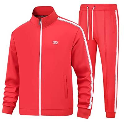 W JIANWANG Herren Jogginganzug Trainingsanzug Sportanzug Fußball Sporthose für Gym Tracksuit Atmungsaktiv Hausanzug JW-3605-L von W JIANWANG