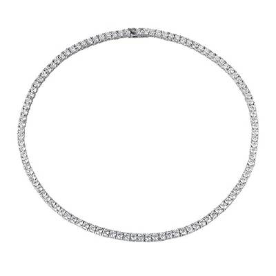 WAHZAUS Moissanit-Tennis-Halskette, 5 mm, Farbe D, VVS1, Diamant-Halskette, 925er Sterlingsilber, Moissanit-Halskette für Männer und Frauen, mit Zertifikat, 38,1–61 cm, Stein von WAHZAUS