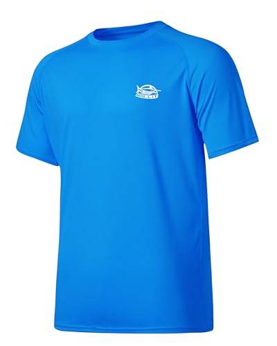 WILLIT Herren Rashguard UV T-Shirt Kurzarm Ärmel Sun Shirt Schwimmshirt UPF 50+ Funktionsshirt Schnelltrocknend Leicht Atmungsaktiv Outdoor Surfen Angeln Royal S von WILLIT