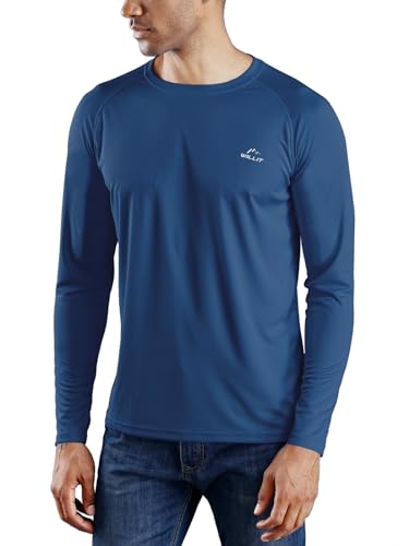 WILLIT Herren Rashguard UV Shirt Swim Shirts Badeshirts UPF 50+ Langarm Shirts Sonnenschutz SPF Wandern Angeln Atmungsaktiv Marineblau XL von WILLIT