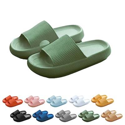 WIWIDANG Pummy Original Damen, Original Wolken Schuhe, Non Slip Super Comfy Cloud Cushion Slide (Typ D – GrüN, Erwachsene, Damen, 44, Numerisch (von/bis), EU Schuhgrößensystem, 45, M) von WIWIDANG