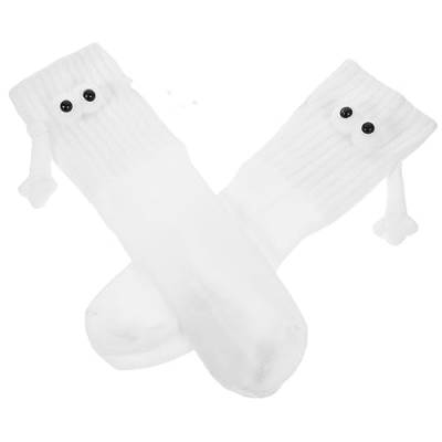 WOFASHPURET 1 Paar Freundschaftsgeschenksocken Coole Socken Für Männer Baumwollsocken Für Socken Mit Großen Augen Für Paare Sportsocken Gewöhnliche Trainingssocken Mann Baumwolle Weiß von WOFASHPURET