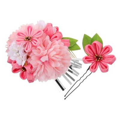 WOFASHPURET 2St Yukata-Haarschmuck Blumenhaarschmuck für Frauen Blumenspangen für Frauen hair toppers for women hair bows for women Haarnadeln Blumen für Haarschmuck Blumenclip Bademantel Rosa von WOFASHPURET