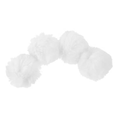 WOFASHPURET 4 Stück Haarball Hut Topper Im Pin Stil Pompon Mütze Pompon Dekor Pompons Kunstwolle Pompons Für Hüte Pompon Schuh Dekor Pompom Bälle Schuhclips Mit Weißer Abnehmbarer von WOFASHPURET