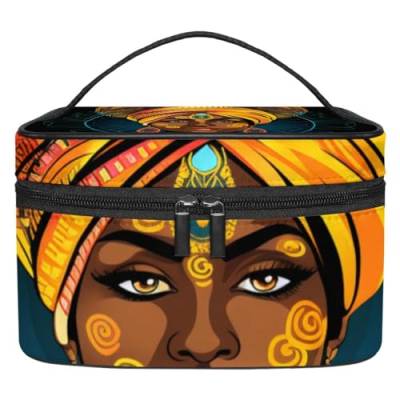 Make up Tasche klein,Make up Reisetasche,Afrikanische Frauen im ethnischen Stil,Make up Organizer Tasche von WOSHJIUK