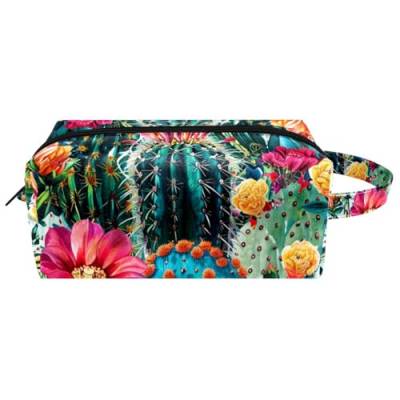 Reise Kulturbeutel,kleine Make up Tasche,Aquarell Kaktusblüte,Make up Taschen für Frauen von WOSHJIUK