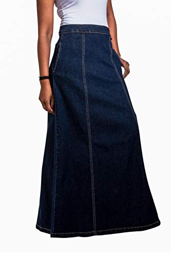 Matilda Langer Jeansrock - Dark wash Maxi-Rock Damen Mode EU 36-50 MATILDADW-20 von Wash Clothing Company