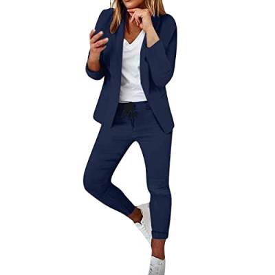 Wdgfv Boyfriend Jeans Damen Only Damen Zweiteiler Anzug Set Büro Business Langarm Jacke Hosenanzug Slim Fit Hosenjackenanzug Kurzer Hosenanzug Damen Cargohose Damen Kurz Leinen Hose Damen BüGelfalte von Wdgfv