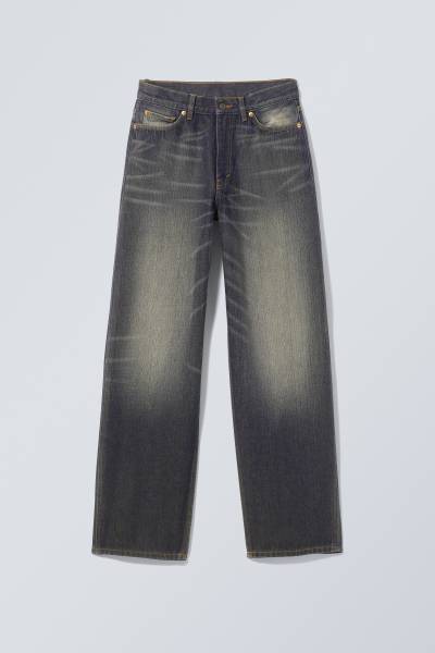Weekday Rail Jeans mit mittelhohem Bund und geradem Bein Marsh Blue, Baggy in Größe 24/34 von Weekday