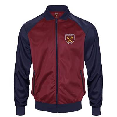 West Ham United FC - Herren Trainingsjacke - Retro - Offizielles Merchandise - Weinrot - L von West Ham United FC