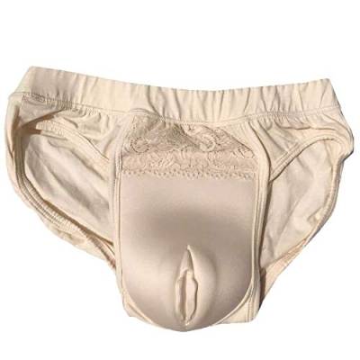 Whlucky Herren Gaffel verstecken Höschen Shaper Pant Slip Sexy Höschen Unterwäsche für Crossdressing Transgender,beige,XXL von Whlucky