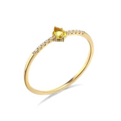 Whoiy Damen Ringe Gold 750, Zierlich Saphir Verlobungsring 18 Karat Echt Eheringe Trauringe Gelbgold für Frauen Großer 67 (21.3) von Whoiy