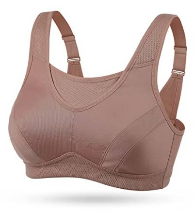 Wingslove Damen Sport BH ohne Bügel Nicht Gepolstert High Impact Bustier Halt Joggen BH (Bernstein 110C) von Wingslove