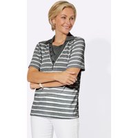 Witt Weiden Damen Poloshirt schwarz-weiß-geringelt von Witt