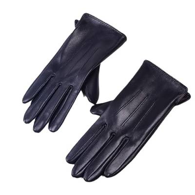 Wjnvfioo Damen-Handschuhe Aus Echtem Leder, Schaffell, Winter, Warm, Dickes Futter, Kurze Outdoor-Handschuhe Black XXXL von Wjnvfioo