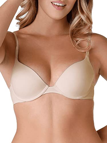 Wonderbra Damen Ultimate Silhouette T-Shirt BH aus Mikrofaser und Baumwolle nahtlos natürlicher Push-Up Effekt , Silhouette Micro BHskin, 80D von Wonderbra