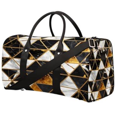 Art Marble Triangle Travel Duffle Bag for Women Men Girls Boys Weekend Overnight Bags 22.7L Tote Cabin Luggage Bag for Sports Gym Yoga, farbe, 22.7 L, Taschen-Organizer von WowPrint