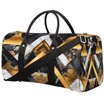 Art Triangle Marble Travel Duffle Bag for Women Men Girls Boys Weekend Overnight Bags 22.7L Tote Cabin Luggage Bag for Sports Gym Yoga, farbe, 22.7 L, Taschen-Organizer von WowPrint