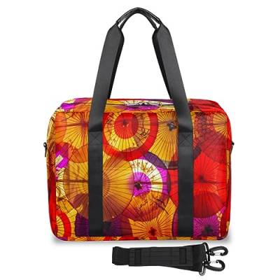 Japan Landschaft Reisetasche für Damen Herren Japan Regenschirm Wochenende Übernachtung Taschen 32 L große Reisetasche Tragetasche für Sport Gym Yoga, farbe, 32 L, Taschen-Organizer von WowPrint