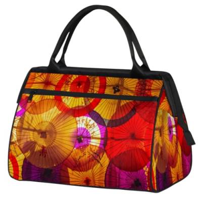 Japan Landschaft Reisetasche für Damen Herren Kinder Mädchen Japan Regenschirm Wochenende Übernachtung Taschen 24 L Reisetasche Tragetasche für Sport Gym Yoga, farbe, (24L) UK, Taschen-Organizer von WowPrint