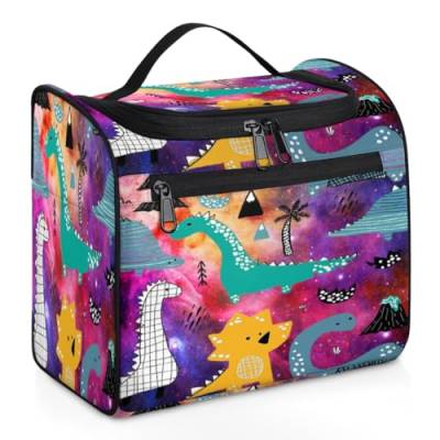 Kosmetiktasche mit Galaxie-Cartoon-Dinosaurier-Motiv, für Damen, Herren, Kinder, Mädchen, Jungen, Galaxie, 11,2 l, Kosmetiktasche, Kulturbeutel, Kulturbeutel, Organizer, Duschtasche, farbe, 11.2L, von WowPrint