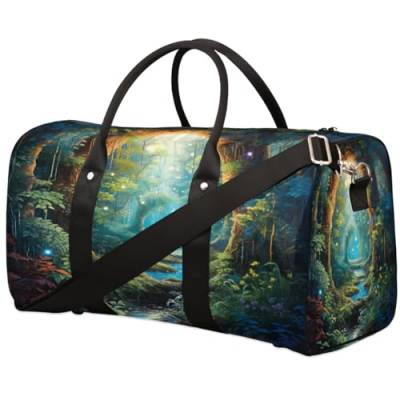 Magic Forest Tree Landscape Travel Duffle Bag for Women Men Girls Boys Weekend Overnight Bags 22.7L Tote Cabin Luggage Bag for Sports Gym Yoga, farbe, 22.7 L, Taschen-Organizer von WowPrint