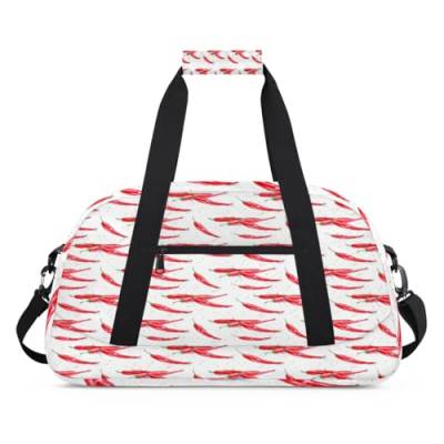 Red Peppers Kinder-Seesack für Mädchen und Jungen, Peppers Chili, Übernachtung, Wochenend-Reisetasche, 24 l, Sport, Fitnessstudio, Reisetasche, Tragetasche, farbe, (24L) UK, Taschen-Organizer von WowPrint