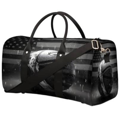 Reisetasche mit 3D-Basketball-Amerika-Flagge, Reisetasche, für Damen, Herren, Mädchen, Jungen, Wochenende, Übernachtung, 22,7 l, Tragetasche, Kabine, Gepäcktasche für Sport, Fitnessstudio, Yoga, von WowPrint