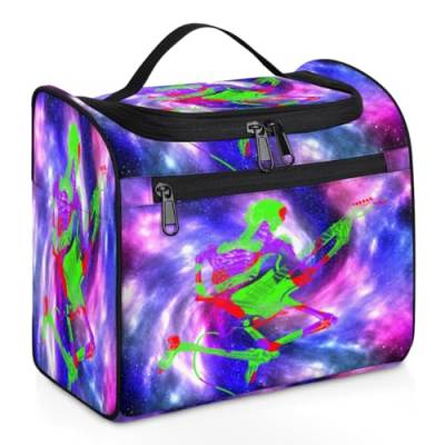 Rock Skull Reise-Make-up-Tasche für Damen, Herren, Kinder, Mädchen, Jungen, kreativer Galaxie-Skull, 11,2 l, Kosmetiktasche zum Aufhängen, Kulturbeutel, Kulturbeutel, Organizer, Duschtasche, farbe, von WowPrint