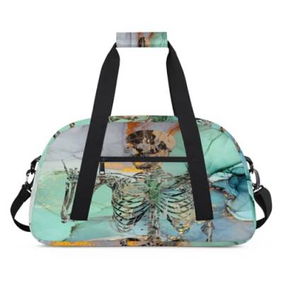 Schädel Kunst Marmor Kinder Duffel Taschen für Mädchen Jungen, Marmor Druck Übernachtung Weekender Reisetasche 24L Sport Gym Duffel Bag Praxis Tote Tragetasche, farbe, (24L) UK, Taschen-Organizer von WowPrint